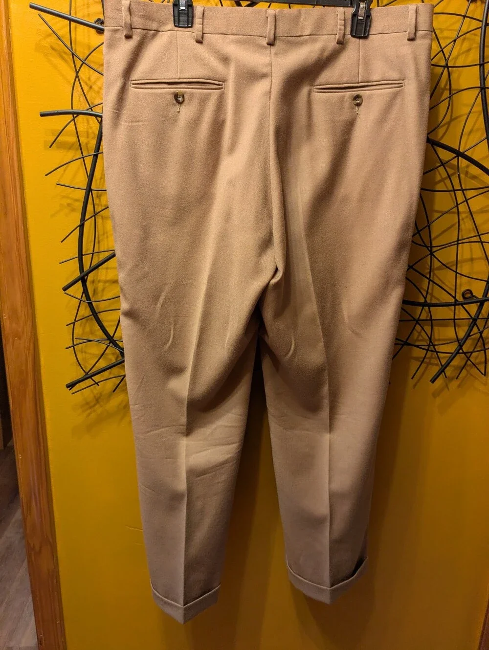 Nautica Men’s Dress Slacks 38x29 - Tan / Camel Beige Cuffed Trouser Pants